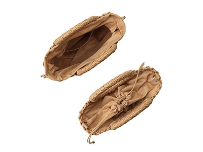 ニッチストローバッグ パームバッグペーパパールフォンプレーンラタンラウンドシェイプシェルスモール