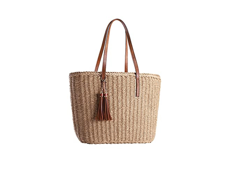 スマイルストローバッグストラップ1MOQブランクブラウンクラフトグリーンインディアプリントレトロウーマン