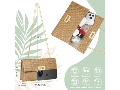 クロシェストローバッグファッションフェザーブレイドダンピングビーチパースブライドブラック