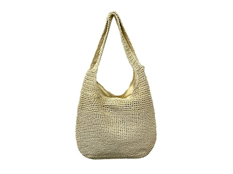 キュートサマーバッグ ストローフィッシングネットフォパールバッグ ブルークラッチフラワー