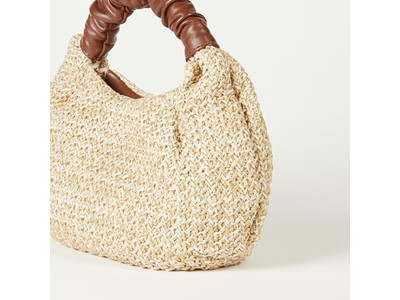 ハーフムーンストローバッグ ブックトートA 2パッククラッチボウデコバンドルハンドヘルド