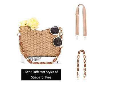 ミニストローバッグ レディオーバーサイズペーパーキッドラウンドハンドバッグ スモールアンドビーズバタフライ