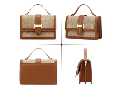 ストローバッグ ネーム付きクロシェショッピングトート